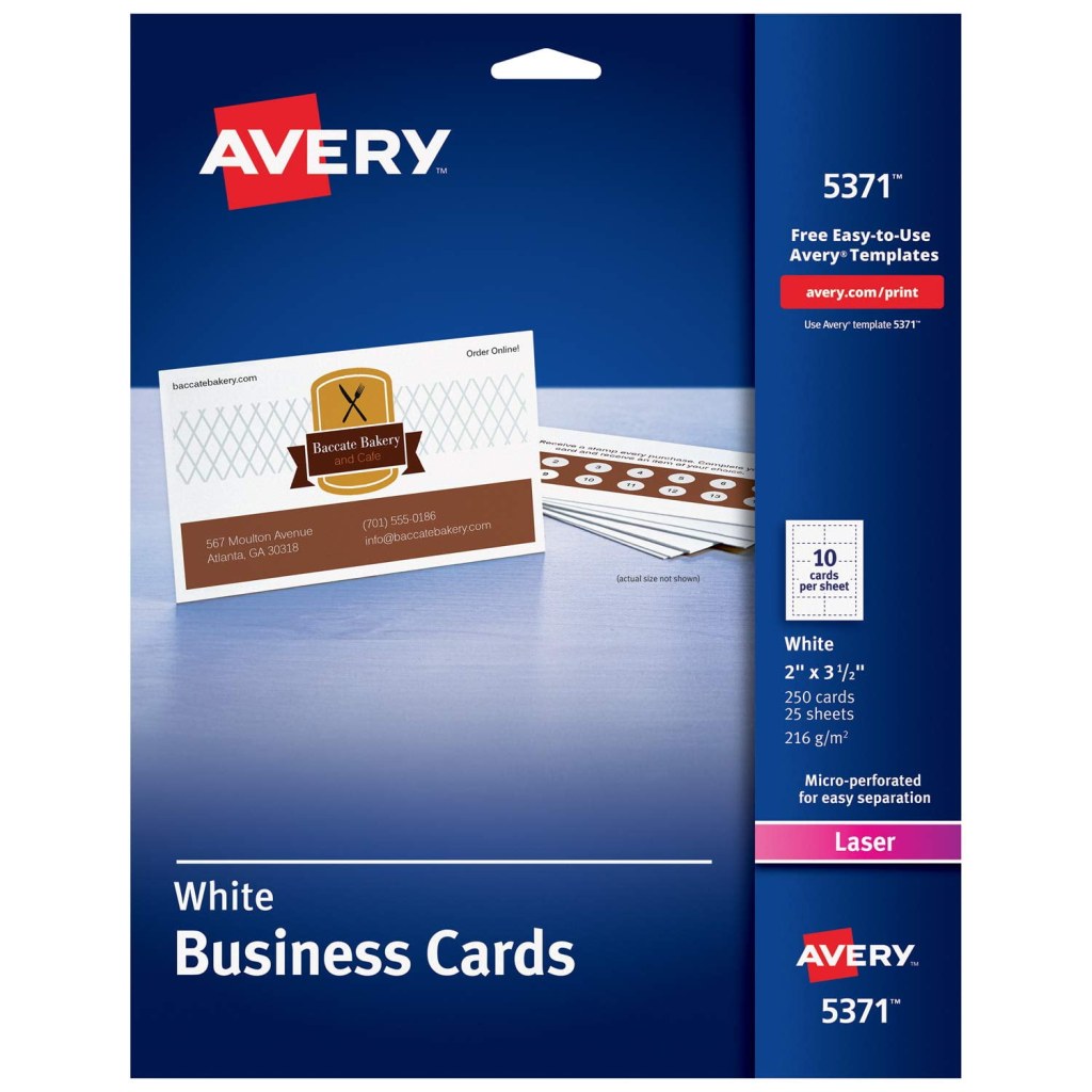 printing business cards avery 5371 - Avery Printable Business Cards, Laser Printers,  Cards,  x
