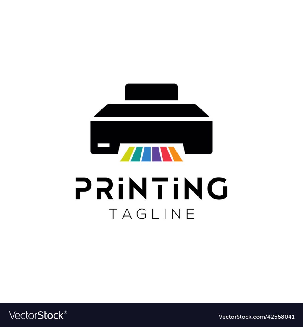 printing company logo design with printer vector image